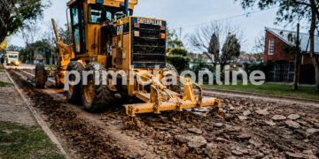 Puerto Gaboto inició una nueva cuadra de pavimento sobre Avenida Alameda pese al complejo contexto económico